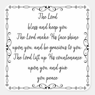 Sticker Carré Écriture biblique Aaron Bénédiction Numb 6:24-26