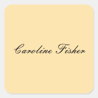Sticker Carré Écriture Manuelle Classique Simple Beige