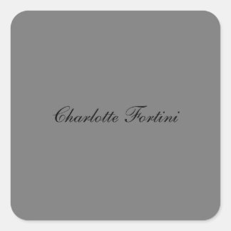 Sticker Carré Écriture manuscrite classique minimaliste Nom du s