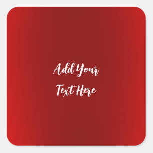Sticker Carré Écriture professionnelle ajouter du texte rouge mo