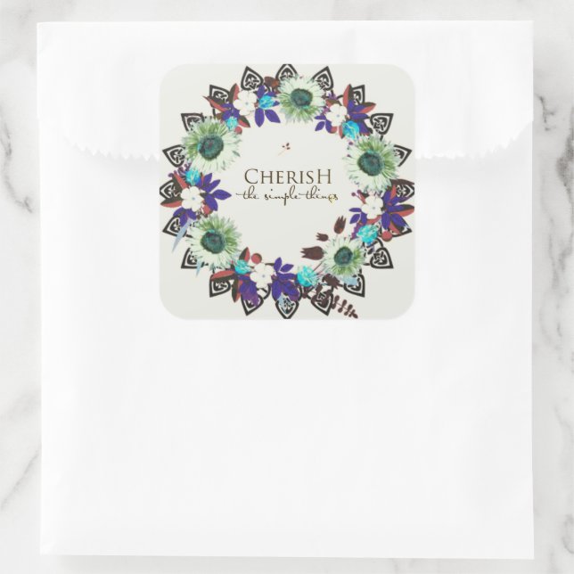 Sticker Carré Écriture Verse Message spirituel Royaume (Sac)