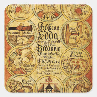 Sticker Carré Edda Norse Mythologie