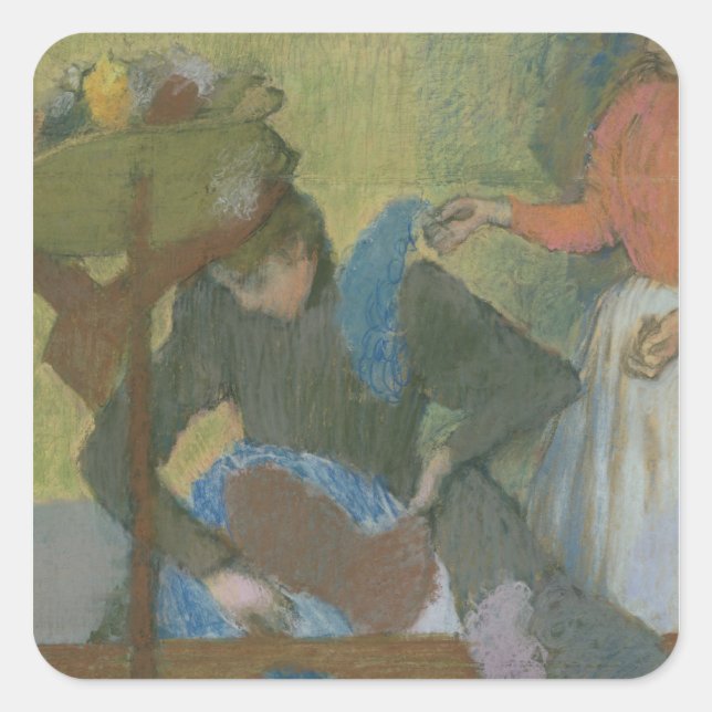 Sticker Carré Edgar Degas | Au Milliner's, c.1898 (Devant)