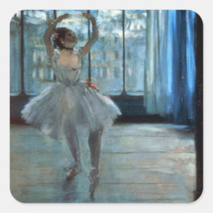 Sticker Carré Edgar Degas   Danseur devant une fenêtre