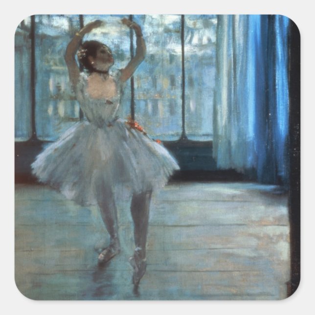 Sticker Carré Edgar Degas | Danseur devant une fenêtre (Devant)