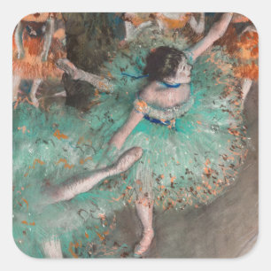 Sticker Carré Edgar Degas - Danseuse basculant / Danseuse verte