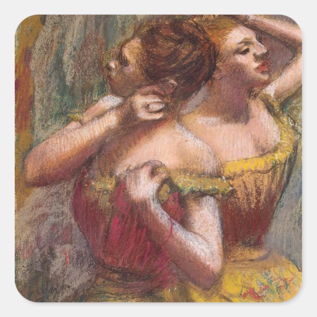 Sticker Carré Edgar Degas | Deux danseurs (Devant)