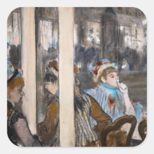 Sticker Carré Edgar Degas - Femmes sur une terrasse de café le s