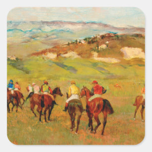 Sticker Carré Edgar Degas - Jockeys On Horseback