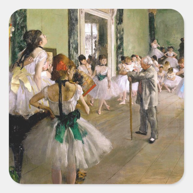 Sticker Carré Edgar Degas La Classe Danse (Devant)