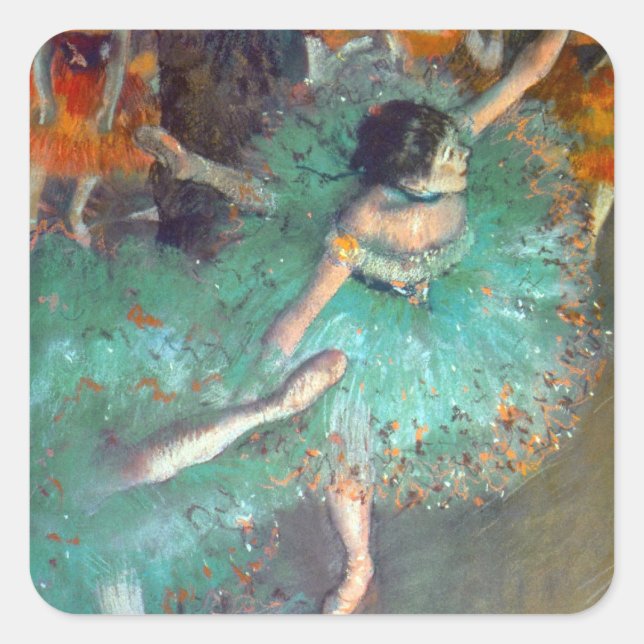 Sticker Carré Edgar Degas - Les Danseuses Vertes - Danse de Ball (Devant)