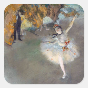 Sticker Carré Edgar Degas - L'Étoile / Danseur sur scène
