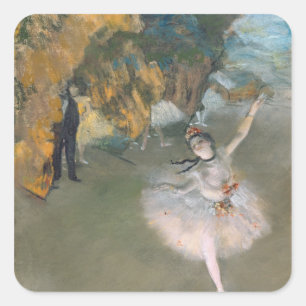 Sticker Carré Edgar Degas   L'étoile ou la danseuse sur scène