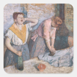 Sticker Carré Edgar Degas   The Laundresses, c.1884