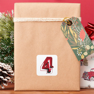 Sticker Carré Edgy Abstrait rouge et noir numéro 4