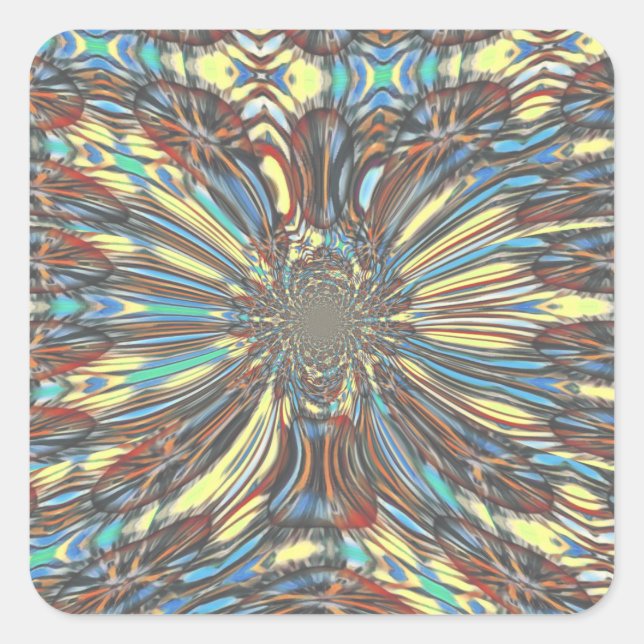 Sticker Carré Edgy African Urban Pop Art Conception optique Abst (Devant)