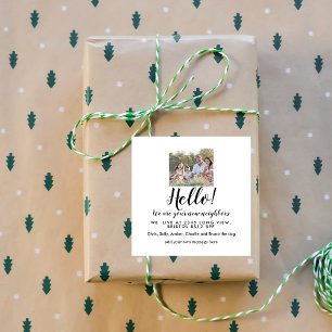 Sticker Carré Éditable Hello Neighbor,  Nouvelle Adresse, intro