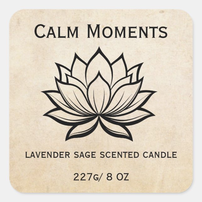 Sticker Carré Editable Lotus Flower Product (Devant)