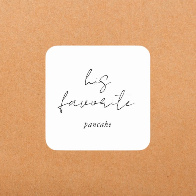 Sticker Carré Éditable Moderne Son Script de Mariage Préféré Fav (Modern script wedding favor sticker adds a sweet personalized touch to wedding thank you gifts.)