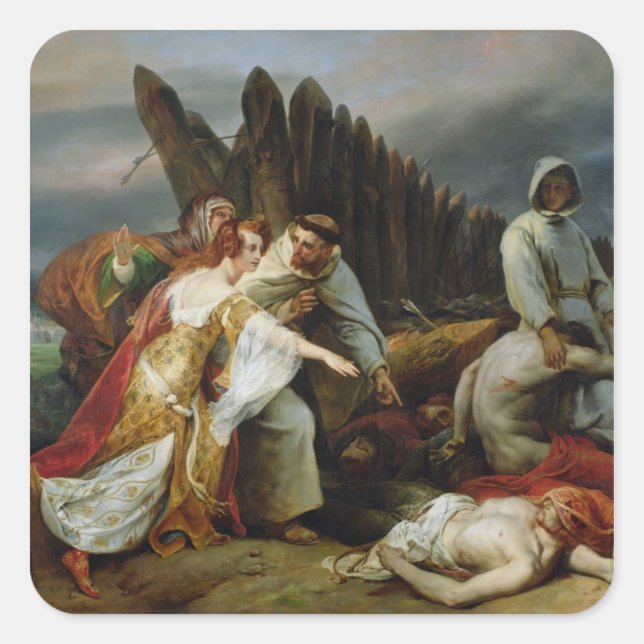 Sticker Carré Edith Trouver le corps de Harold, 1828 (Devant)