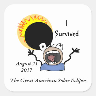 Sticker Carré Édition de survie de l'éclipse 2017 solaire