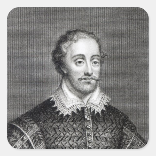Sticker Carré Edmund Spenser, gravée par Burnet Reading (Devant)