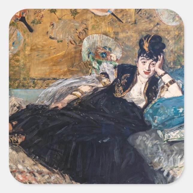 Sticker Carré Edouard Manet - Dame aux Éventails (Devant)