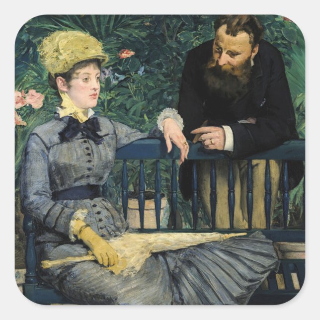 Sticker Carré Edouard Manet - Dans la serre (Devant)