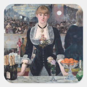 Sticker Carré Edouard Manet - Un bar aux Folies-Bergere