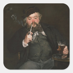 Sticker Carré Edouard Manet - Un bon bock