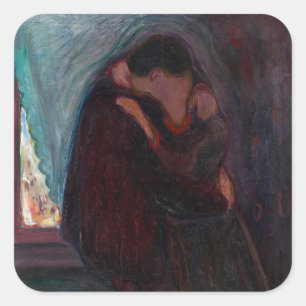 Sticker Carré Edvard Munch - Le baiser