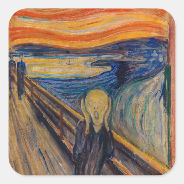 Sticker Carré Edvard Munch - The Scream 1893 (Devant)