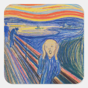 Sticker Carré Edvard Munch - The Scream 1895