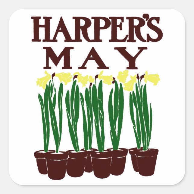 Sticker Carré Edward Penfield Daffodils de Harper en 1899 (Devant)