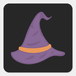 Sticker Carré Éffrayant Halloween violet casquette