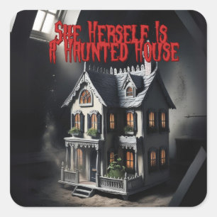 Sticker Carré Éffrayant Mais Rendre Mini