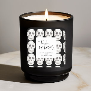 Sticker Carré Effrayer Scull Trick ou traitement   Parti Hallowe