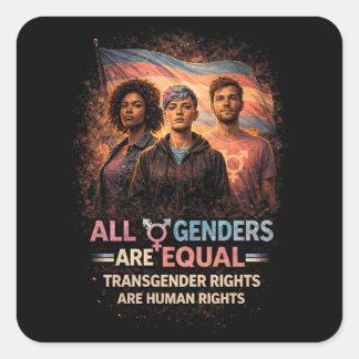 Sticker Carré Égal sous tous les drapeaux