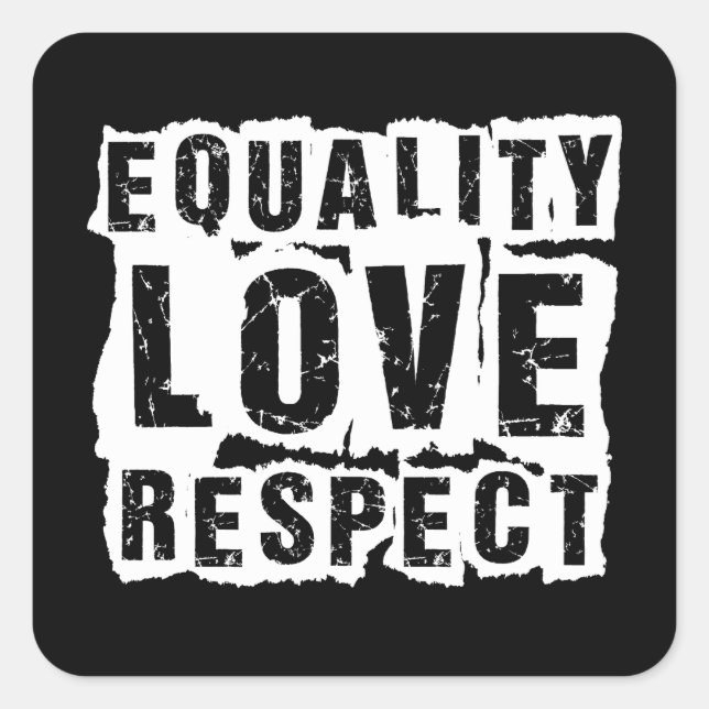 Sticker Carré Égalité Amour et respect Mois de la fierté (Devant)