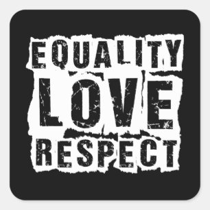 Sticker Carré Égalité Amour et respect Mois de la fierté