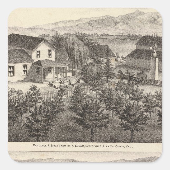 Sticker Carré Egger, Résidences de Haines, fermes (Devant)