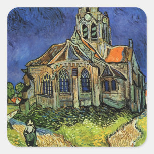 Sticker Carré Église d'Auvers-sur-Oise par Vincent van Gogh