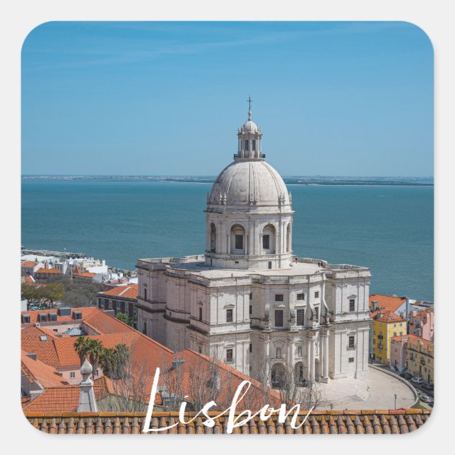 Sticker Carré Eglise de Père Noël Engracia à Lisbonne, Portugal (Devant)