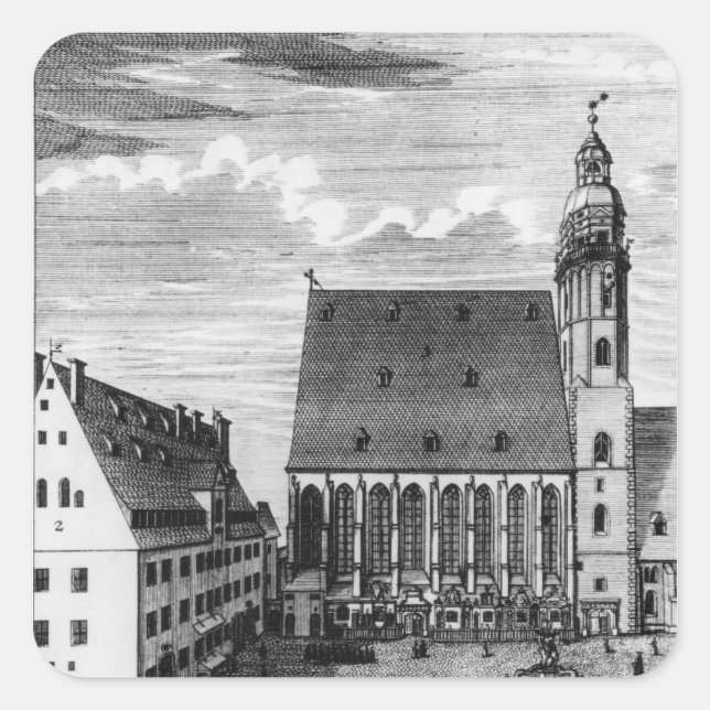 Sticker Carré Eglise et école St. Thomas à Leipzig, 1723 (Devant)