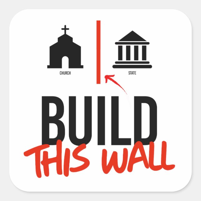 Sticker Carré Église et État séparés (Devant)
