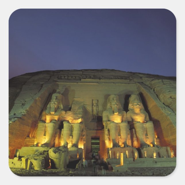 Sticker Carré Égypte, Abu Simbel, Figures colossales de Ramsès (Devant)