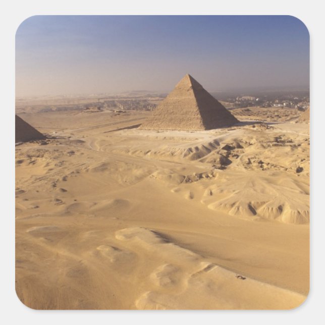 Sticker Carré Égypte, Pyramides de Gizeh, Khafre, Khufu, Menkaur (Devant)