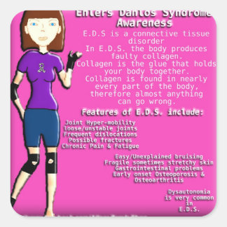 Sticker Carré Ehlers Danlos Syndrome - page de sensibilisation a
