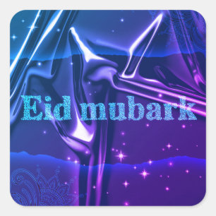 Sticker Carré Eid moubarak brillant