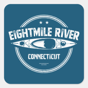 Sticker Carré Eightmile River Connecticut Kayak